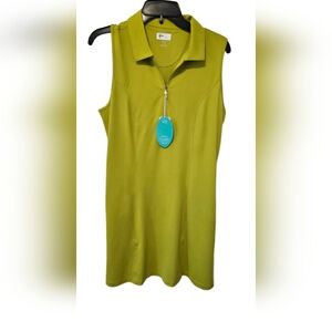 Greg Norman Play Dry Chartreuse Athletic Dress Women's Size Large NWT